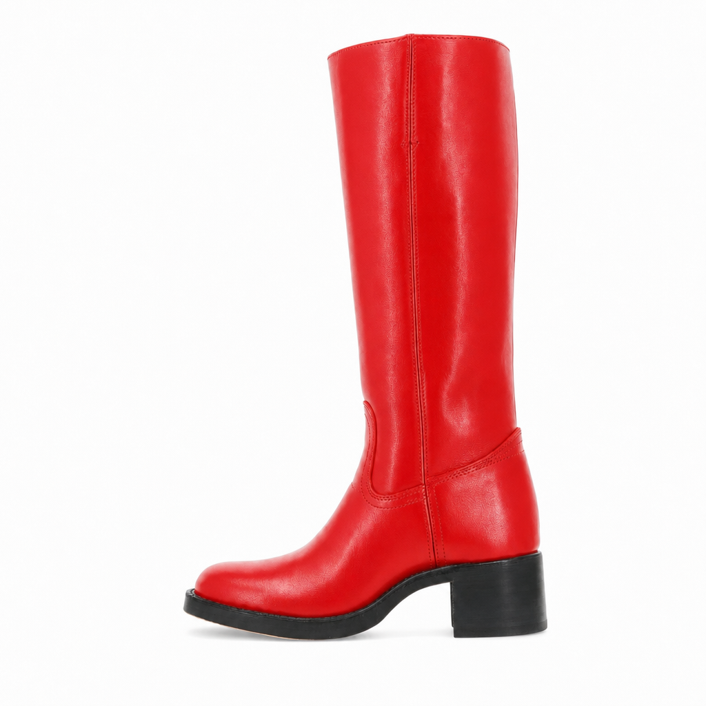 Retro laarzen in rood