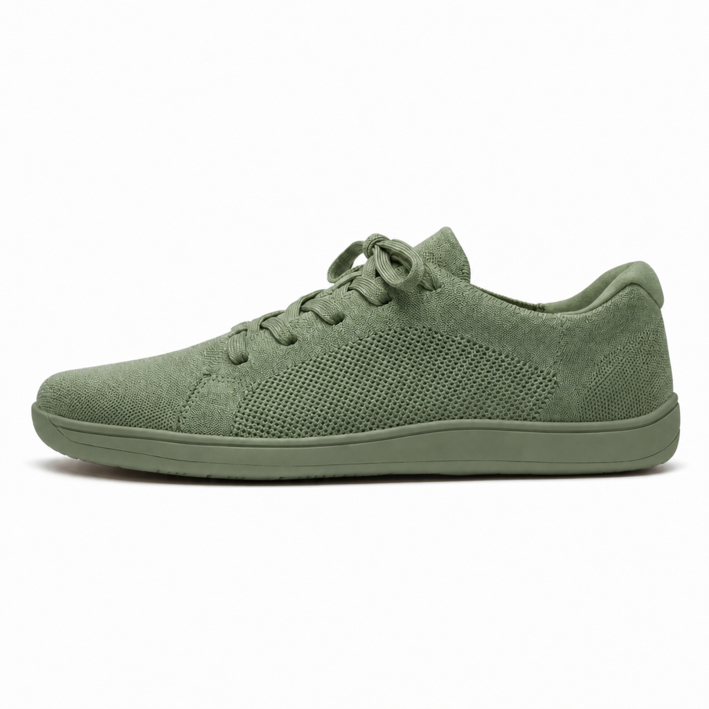 Uniseks barefoot sneaker met mesh bovenwerk in groen