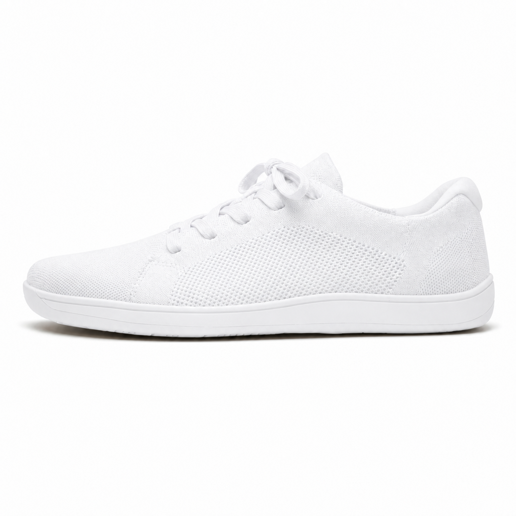 Uniseks barefoot sneaker met mesh bovenwerk in wit