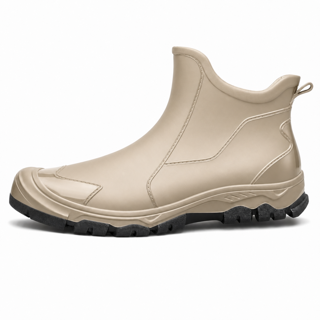 Antislip PVC enkellaars in beige