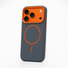 Leren iPhone-hoesje met olifantenprint in leigrijs