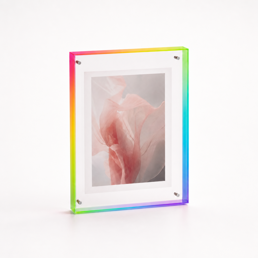 Acryl fotolijst in regenboog