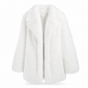 Lange oversized bontjas van imitatiebont in wit