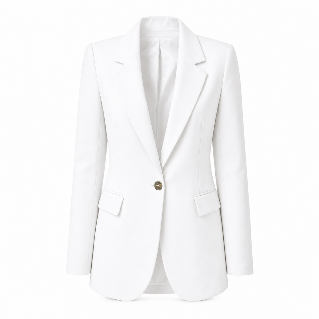 Lange blazer met reverskraag in wit