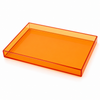 Acryl dienblad in transparant oranje, studiofoto op witte achtergrond