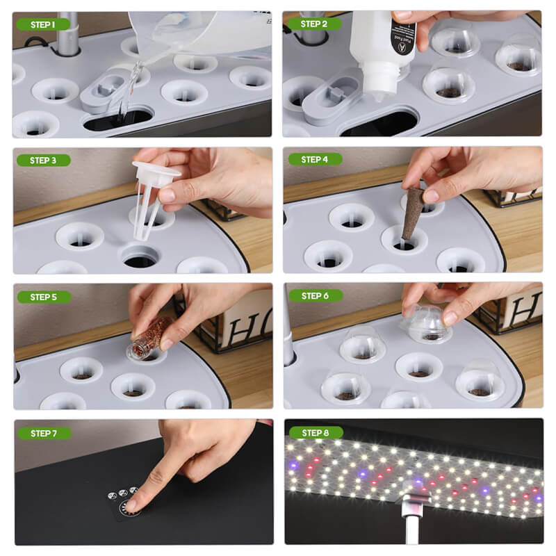 12-Pods Hydrocultuur Kweeksysteem – Slim Binnen Kweekstation met LED Groeilicht