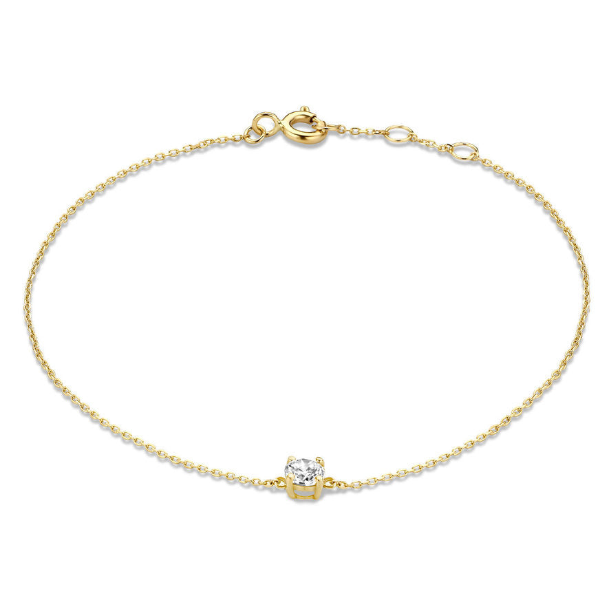 Cadeauset d'Isabel | gouden ketting en armband met zirkoniasteen.