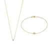 Cadeauset d'Isabel | gouden ketting en armband met zirkoniasteen.