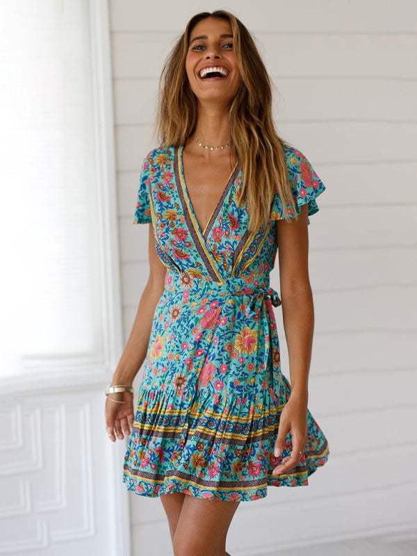 Bohemian Dames Jurk met Bloemenprint - Visconte