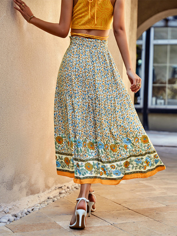 Venie | Bohemian Print resort elastische taille Rok