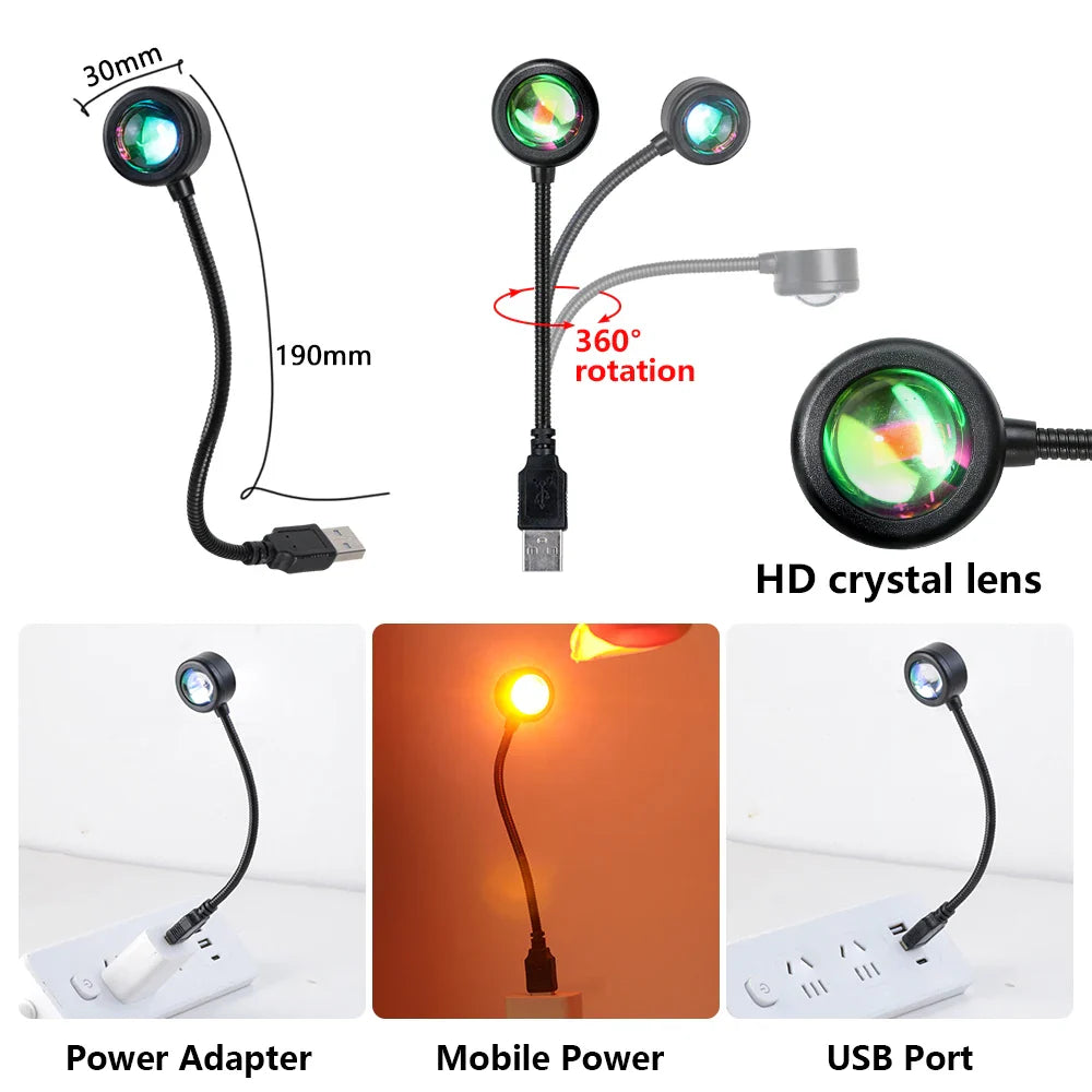 Sunset Lamp Gouden Uur Slimme USB LED Lamp