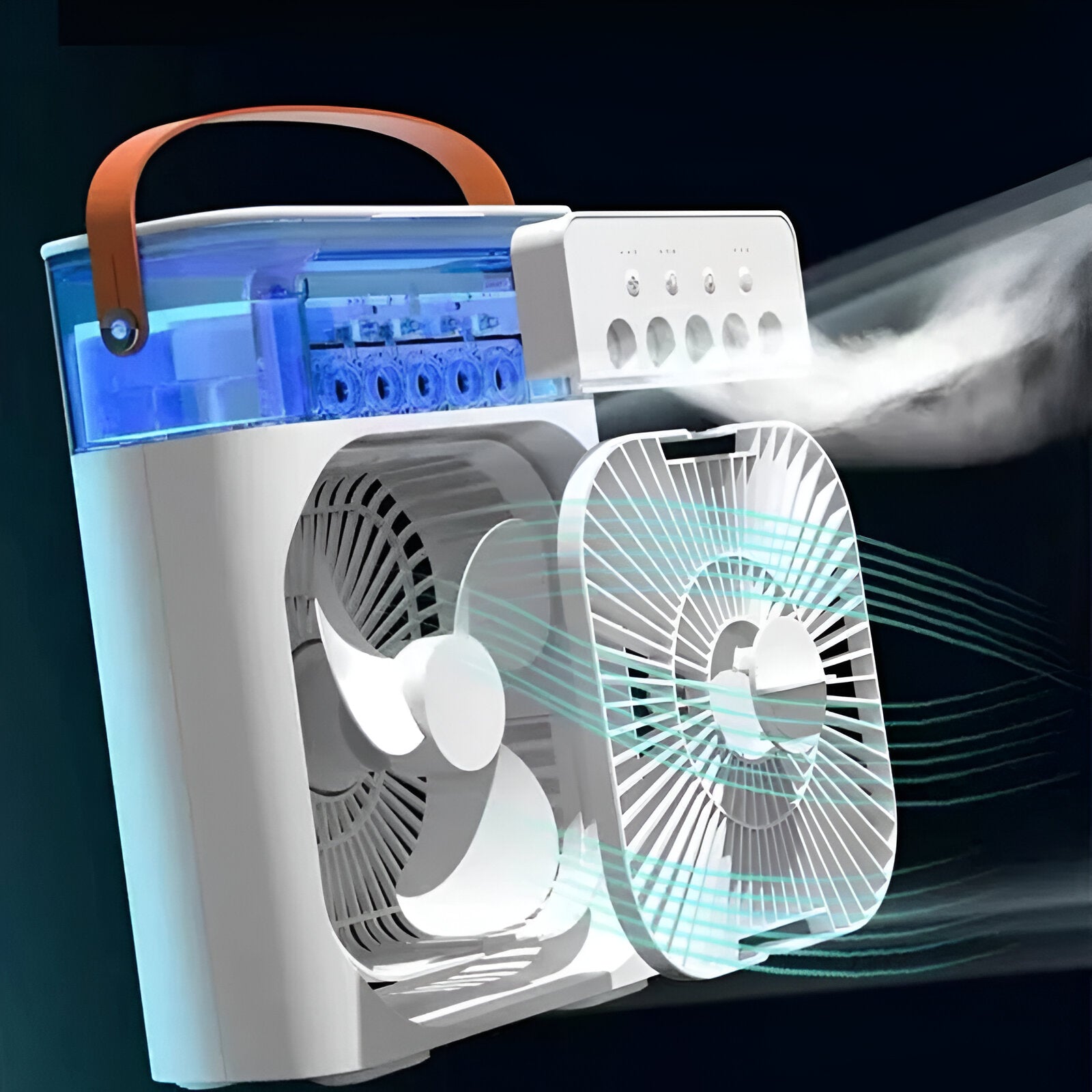 3-in-1 Air Cooler, Luchtbevochtiger & Luchtreiniger – Draagbare Airco voor Binnengebruik met LED Licht