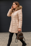 Jas Dames - Warm donsjack met bontkraag voor vrouwen