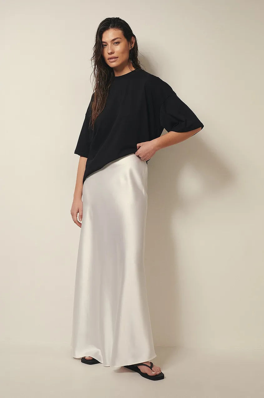 Chique satijnen maxi rok