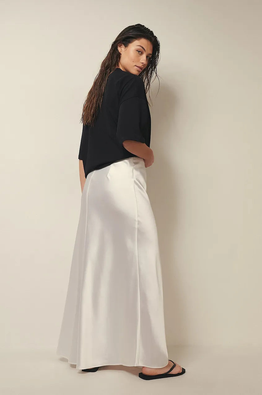 Chique satijnen maxi rok