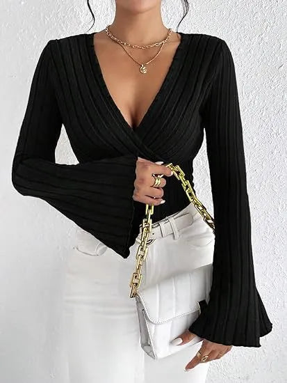 MARIAN | Elegante Knit Top Voor Dames met V-Hals - Zacht, Verfijnd & Modieus