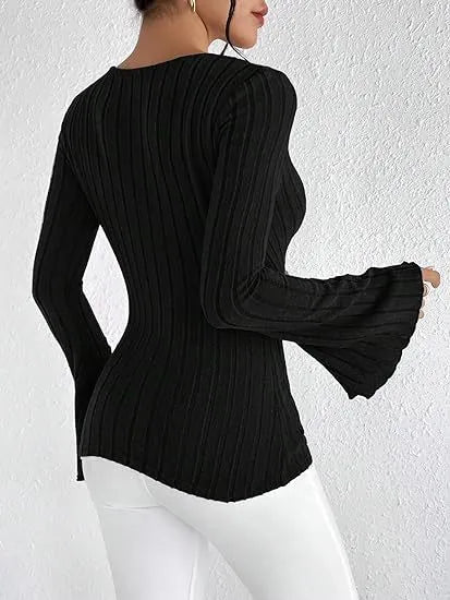 MARIAN | Elegante Knit Top Voor Dames met V-Hals - Zacht, Verfijnd & Modieus