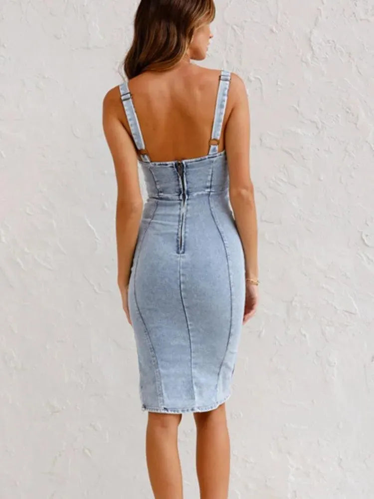 Stijlvolle Denim Jurk - Visconte