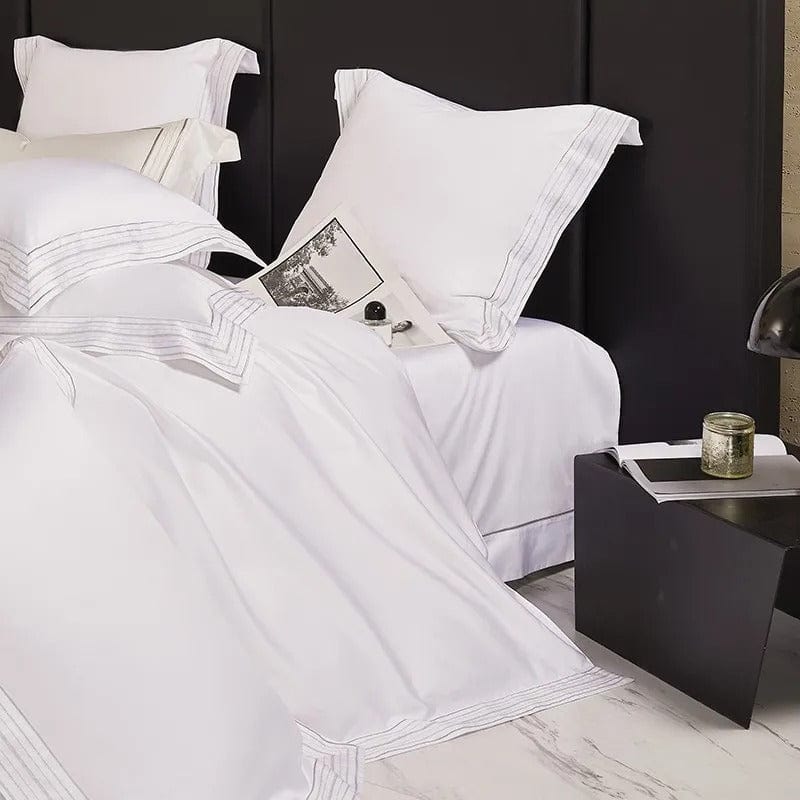 Luxe White Dekbedovertrekset (Egyptisch Katoen) | Premium Egyptisch katoen - Frisse witte kleur - Perfect voor een verfijnde slaapkamer