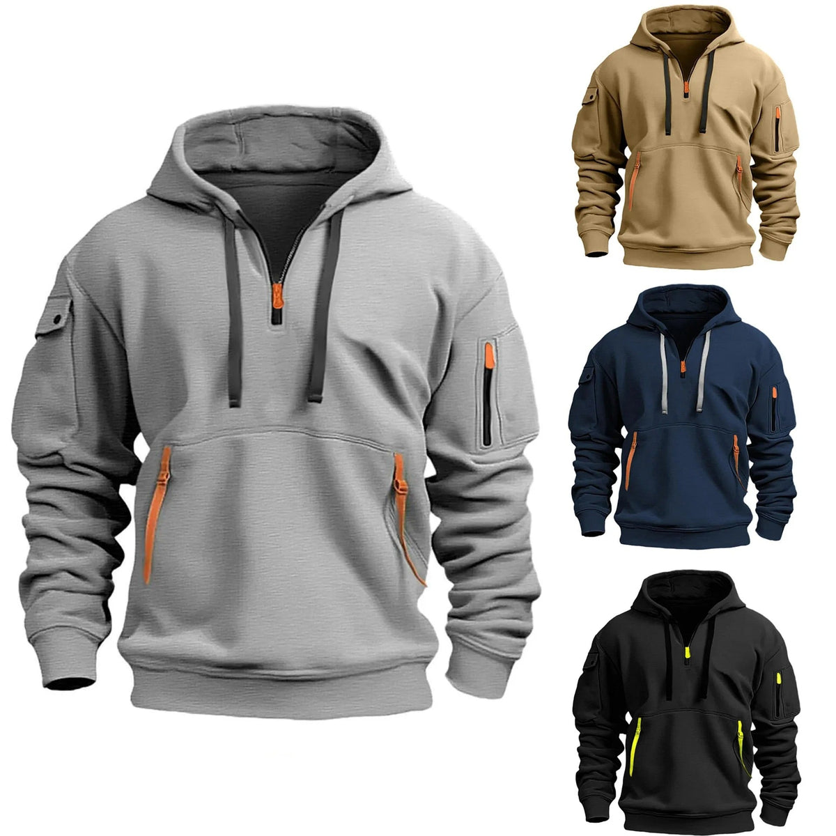 Northbay Heren Fleece Hoodie met Rits en Meerdere Zakken - Warm Fleecevest met Verstelbare Capuchon - In 4 Kleuren, Maat S tot 3XL
