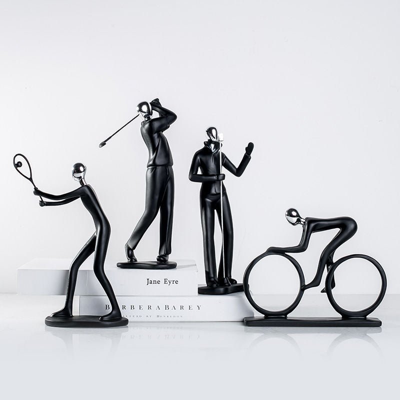 Minimalistisch Sport Beeldje Van Resin – Moderne Sculptuur
