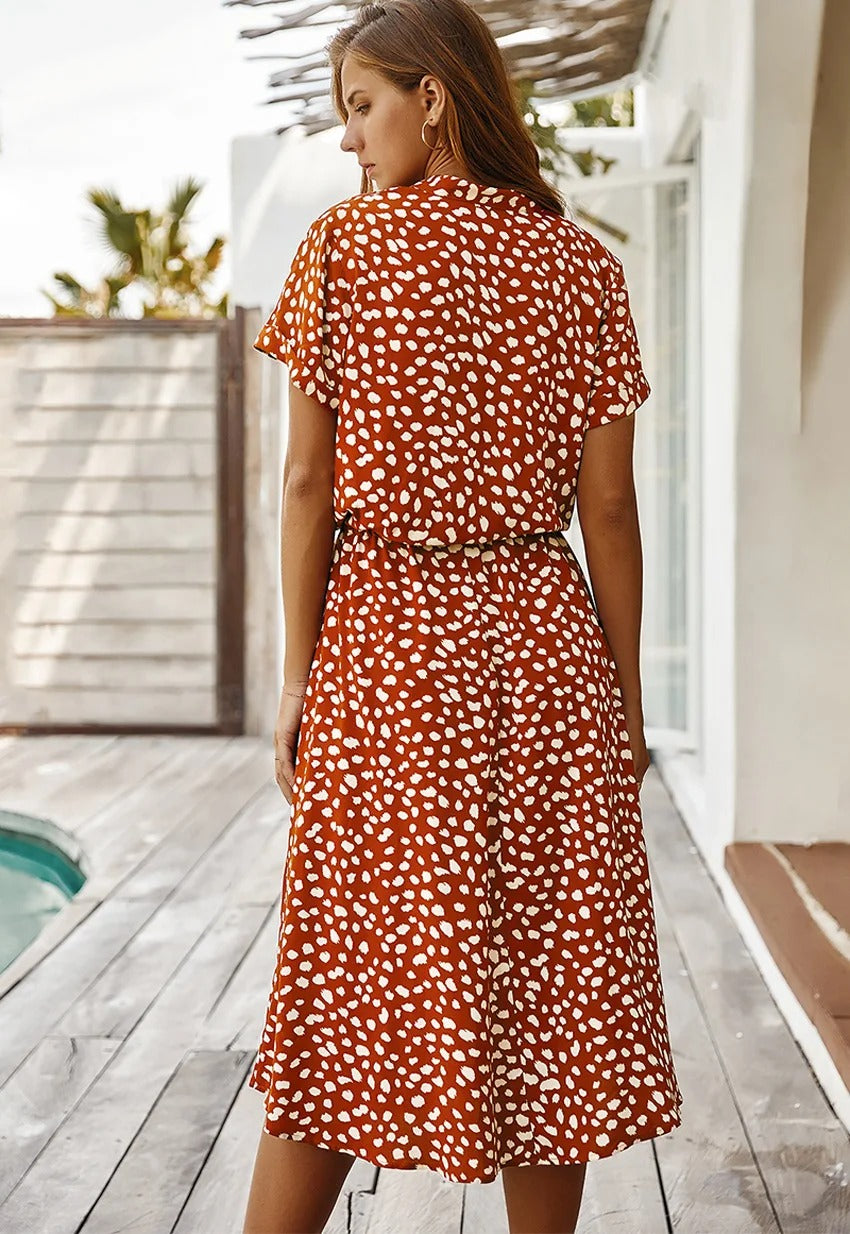 Elyssa | Luchtige Midi Zomerjurk - Elegant en Comfortabel