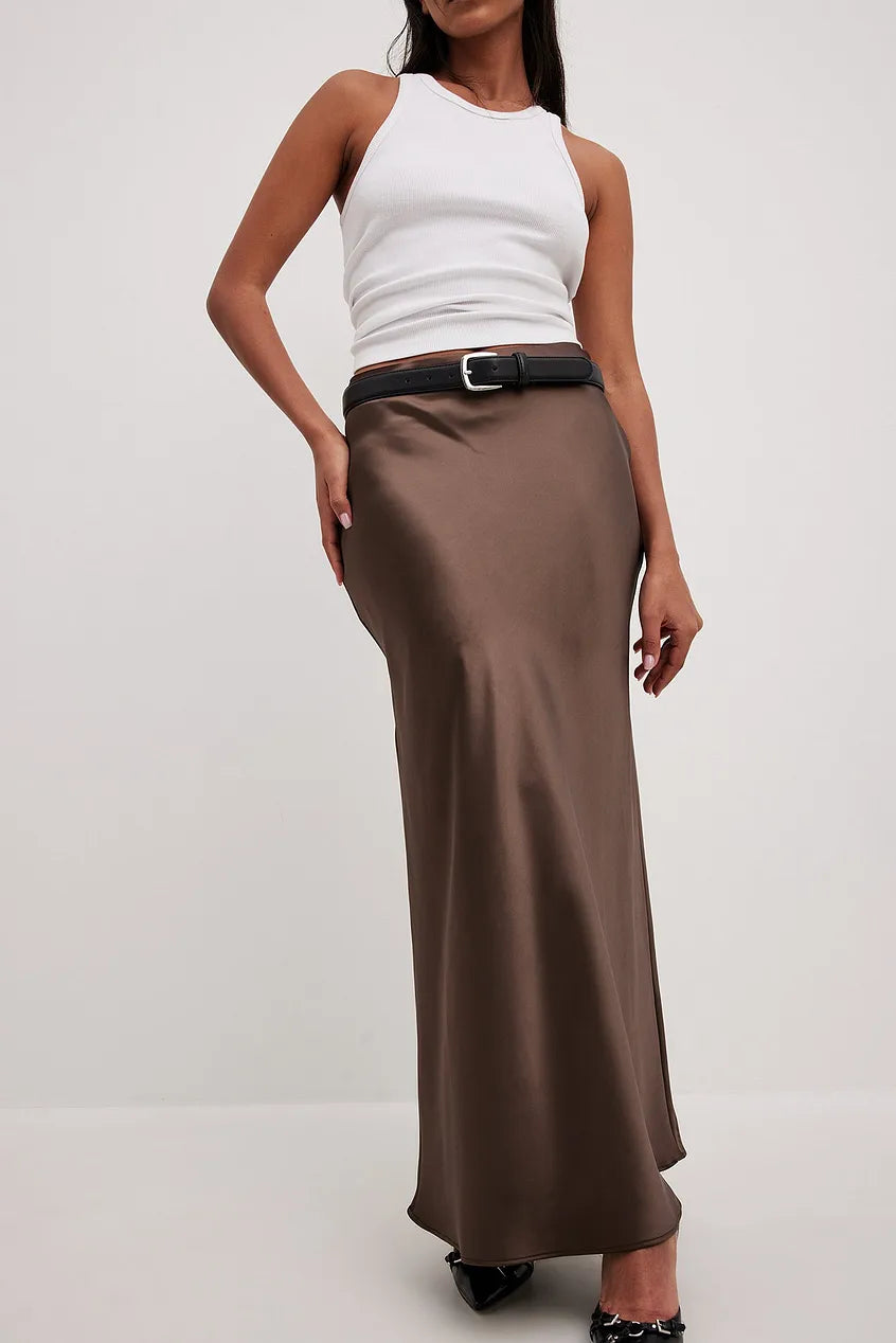 Chique satijnen maxi rok