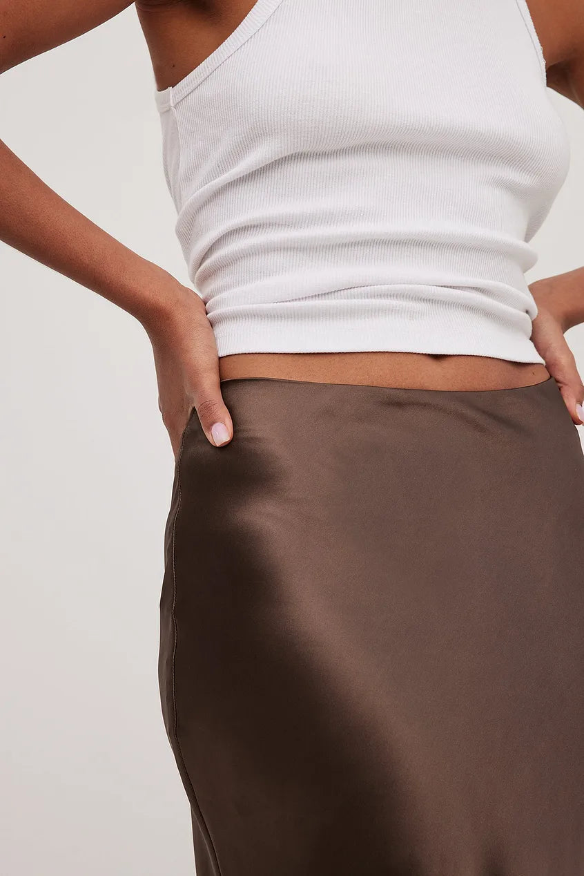 Chique satijnen maxi rok