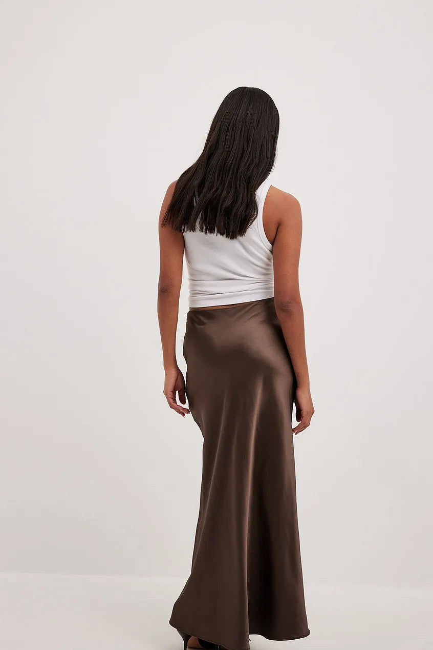 Chique satijnen maxi rok