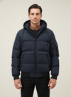 Visconte Heren Winterjas – Heavy-Duty Hooded Full-Zip Jas met Mouwzakken, Navy Cold-Weather Outdoorjas, Casual & Formeel