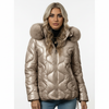 Visconte | Dames Winterjas | Softshell wintercoat, afneembare capuchon, regular fit, effenkleurig design