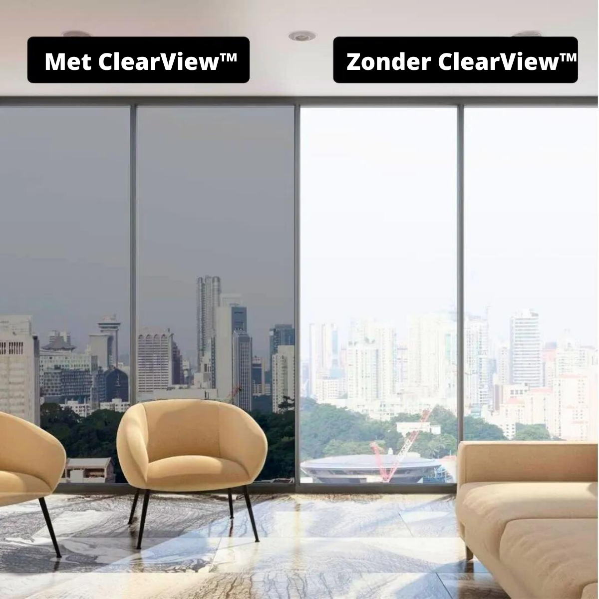 ClearView Privacy folie - Volledig privacy en zonwerend!