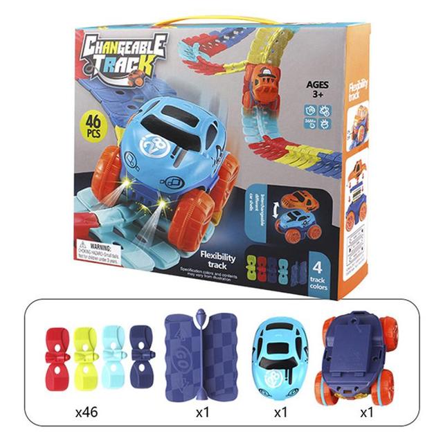 KidsPlay | Magnetische Autospeelbaan | Montessori Speelgoed | Verbeter Hand-Oog Coördinatie | Ontwikkel Verbeeldingsvermogen | Gloeit in het Donker | Veilig & Duurzaam Materiaal | Cadeau voor Kinderen
