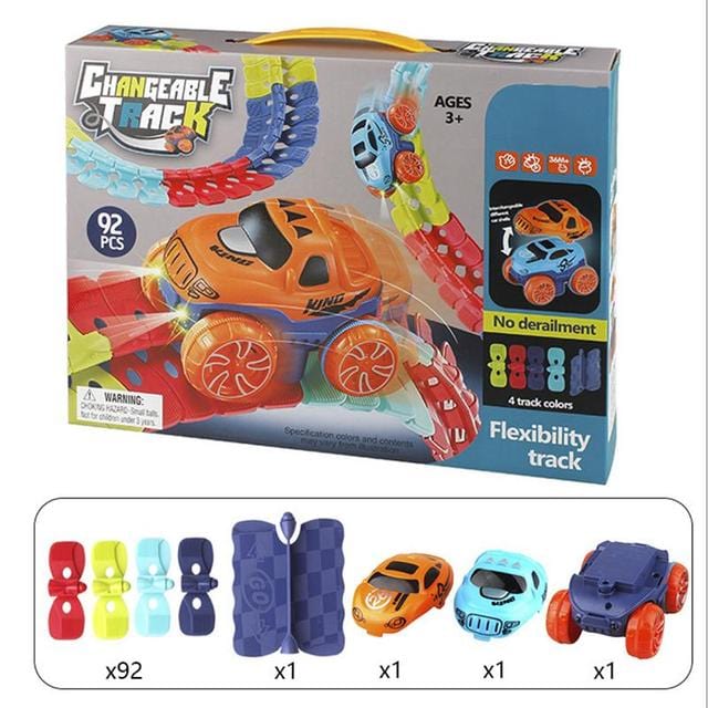 KidsPlay | Magnetische Autospeelbaan | Montessori Speelgoed | Verbeter Hand-Oog Coördinatie | Ontwikkel Verbeeldingsvermogen | Gloeit in het Donker | Veilig & Duurzaam Materiaal | Cadeau voor Kinderen