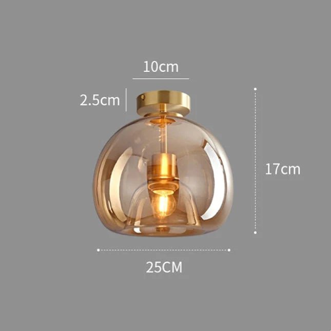 Rookglas Plafondlamp Met Retro Look – Moderne Sfeerlamp