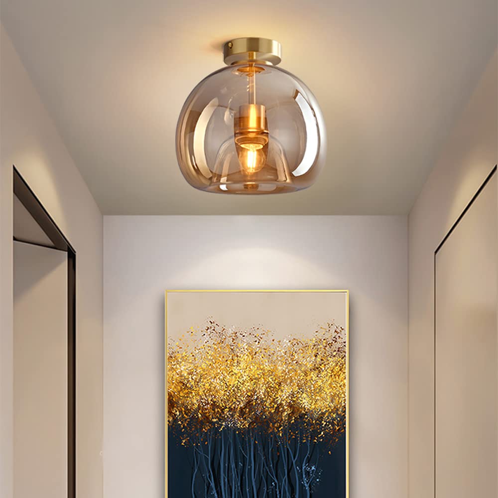 Rookglas Plafondlamp Met Retro Look – Moderne Sfeerlamp