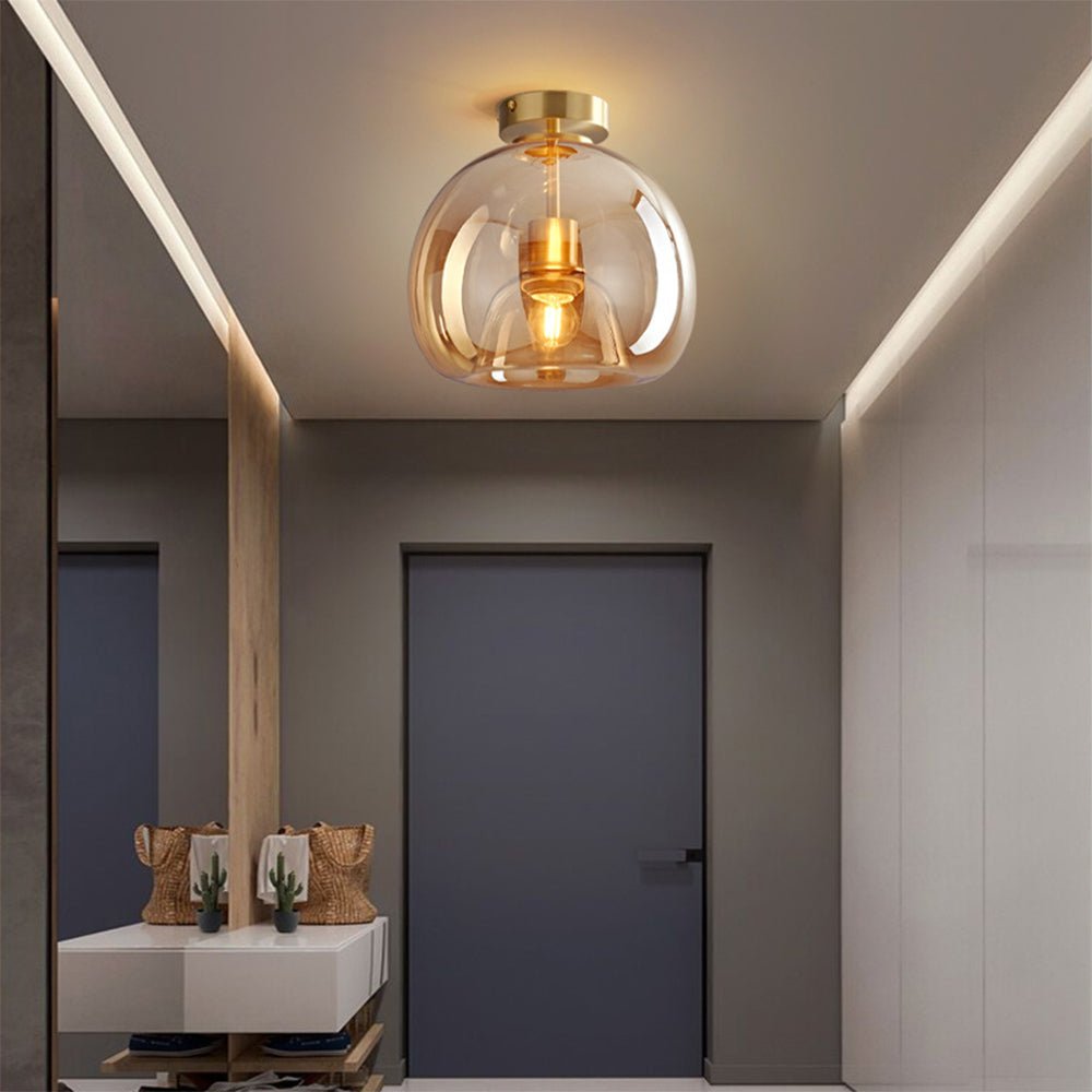 Rookglas Plafondlamp Met Retro Look – Moderne Sfeerlamp