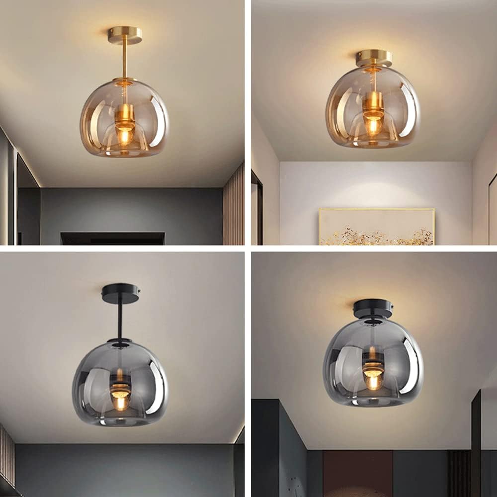 Rookglas Plafondlamp Met Retro Look – Moderne Sfeerlamp