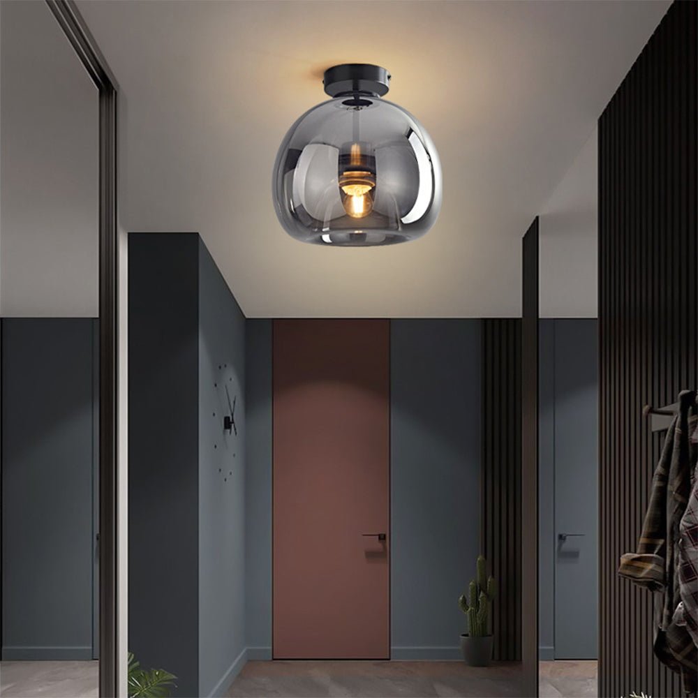 Rookglas Plafondlamp Met Retro Look – Moderne Sfeerlamp