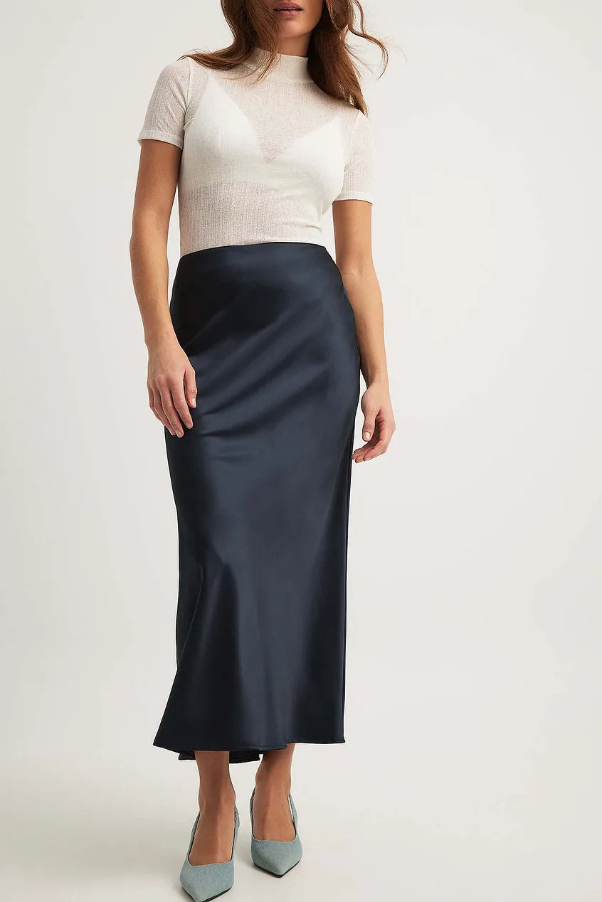 Chique satijnen maxi rok