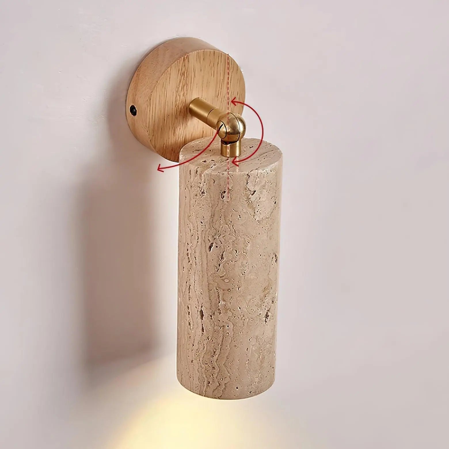 Lâit Wandlamp – Luxe Design met Houten en Travertijnen Details