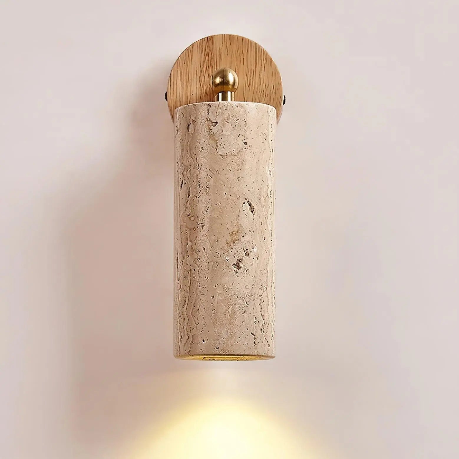 Lâit Wandlamp – Luxe Design met Houten en Travertijnen Details