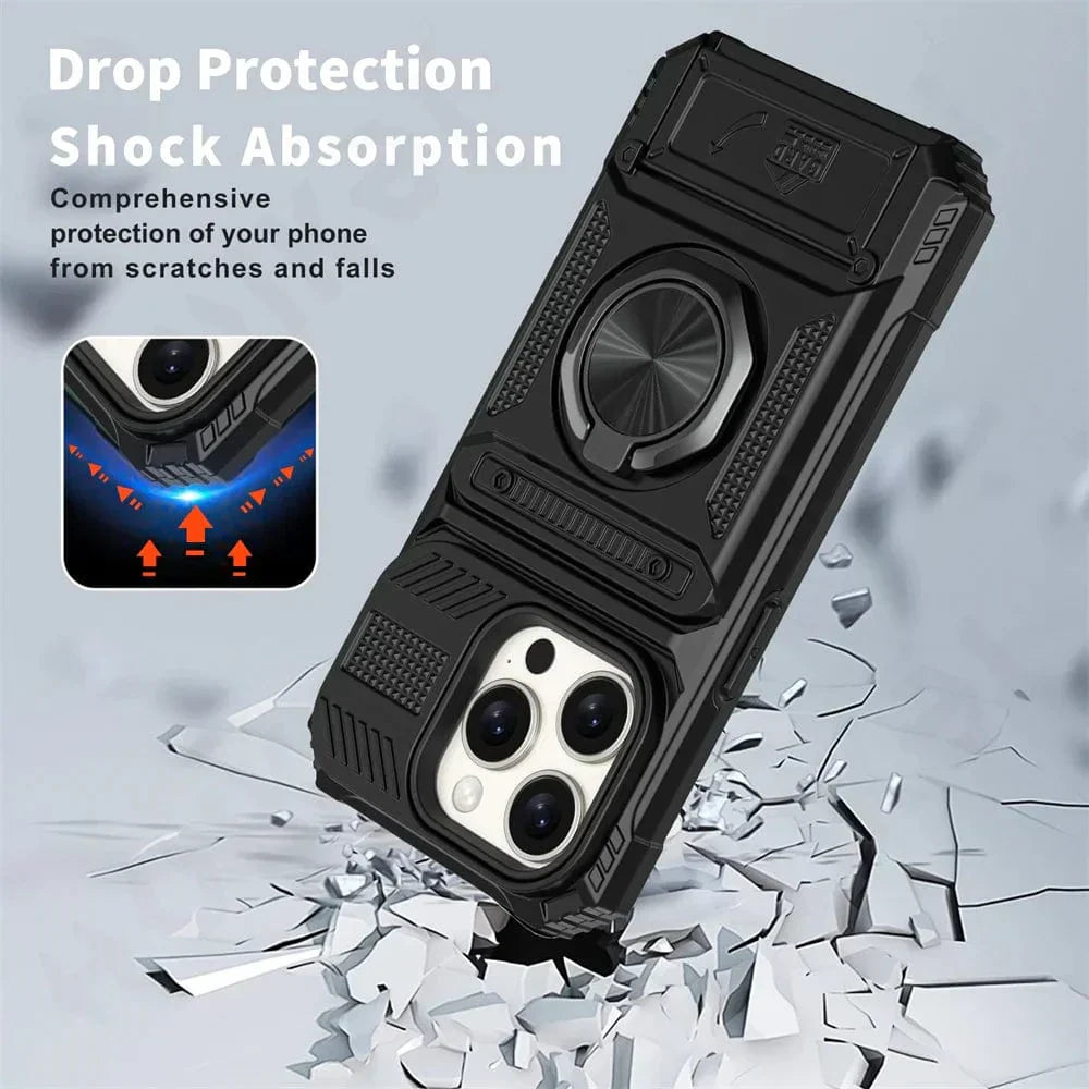 Ultrashok | Schokbestendige iPhone Magneetring Kaarthouder Hoes