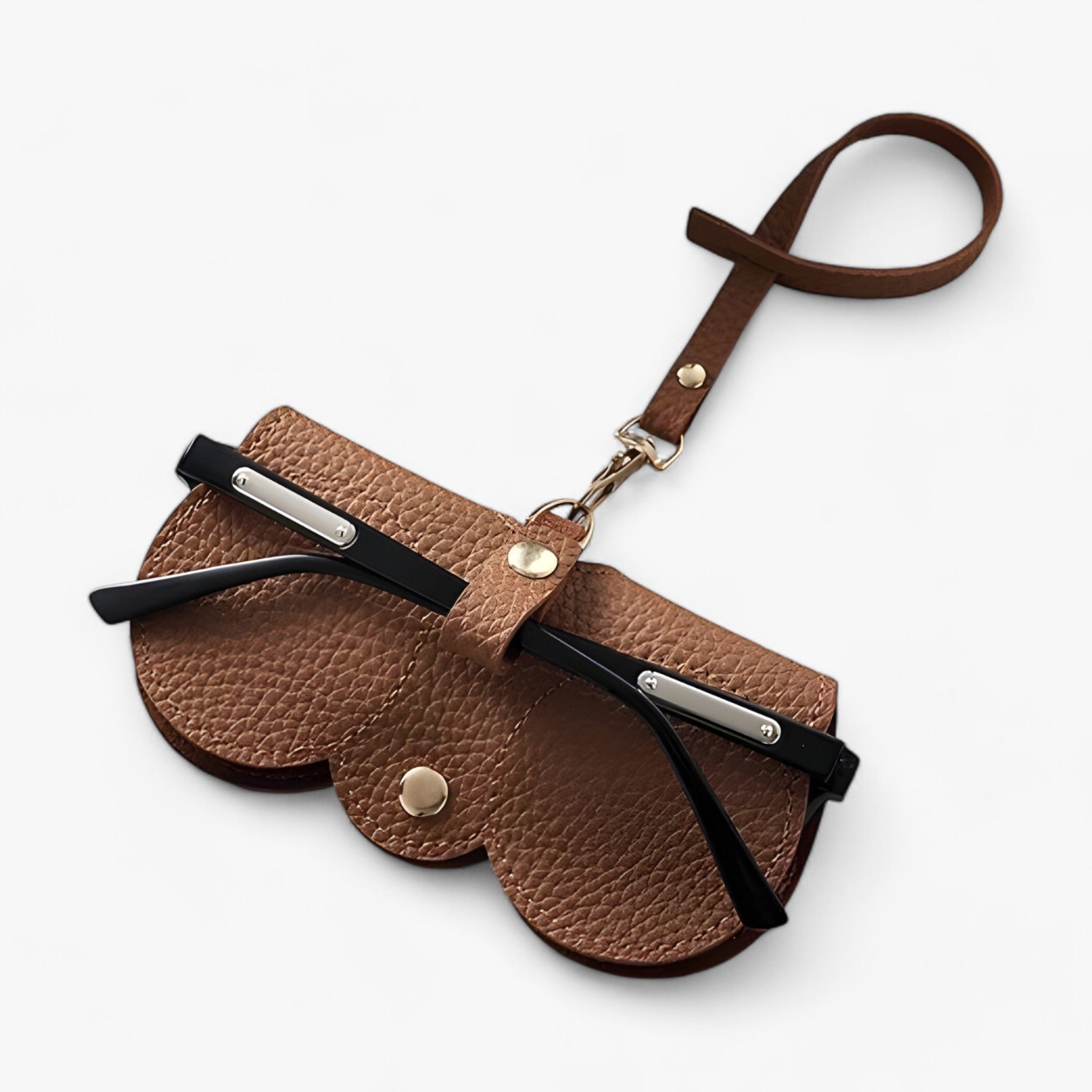 Sun Cover™ - Leren etui met kliksluiting voor bril