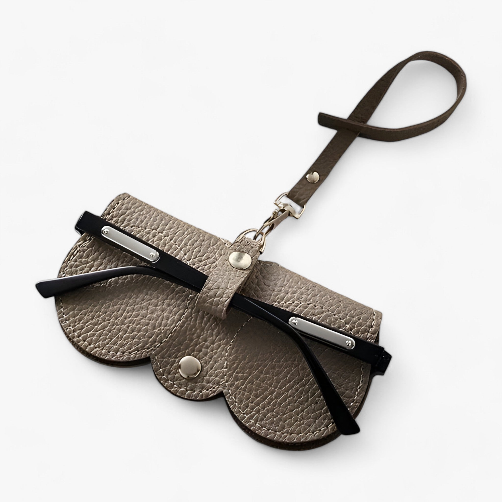Sun Cover™ - Leren etui met kliksluiting voor bril
