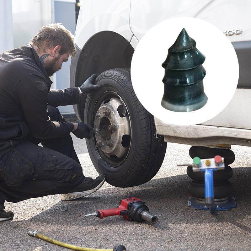 Professionele Lekke Band Repareerset | Banden Vuller Set | Vakantiekit voor Elk Voertuig | Geschikt voor Grote & Kleine Banden | Eenvoudig in Gebruik | Rubberen Reparatie Spijkers met Vacuümafdichting