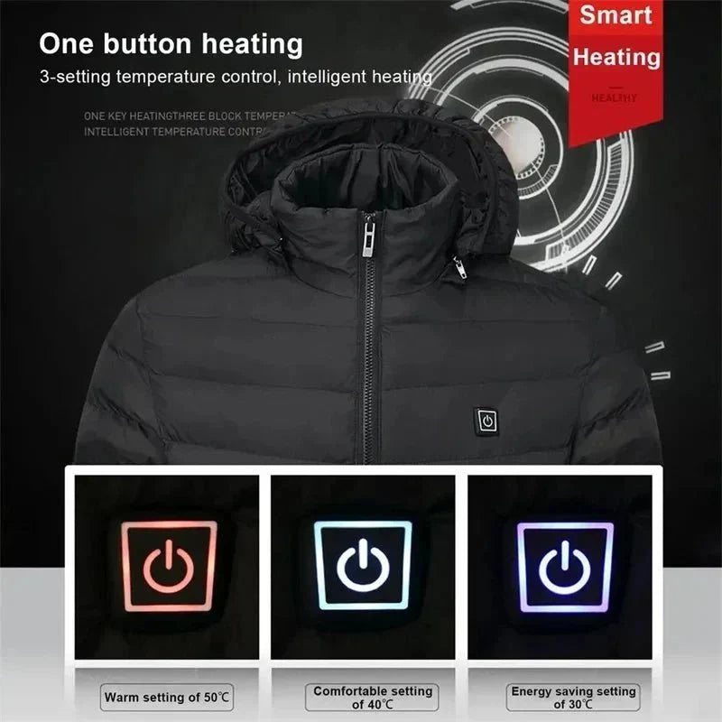 Frostiq Verwarmde Winterjas Unisex - Oplaadbare Puffer Jas met Verwarmingszones en Temperatuurregeling - Voor Dames en Heren, Accu Inbegrepen