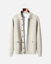 Merinowollen Luxe Overshirt met Knopen - Wit