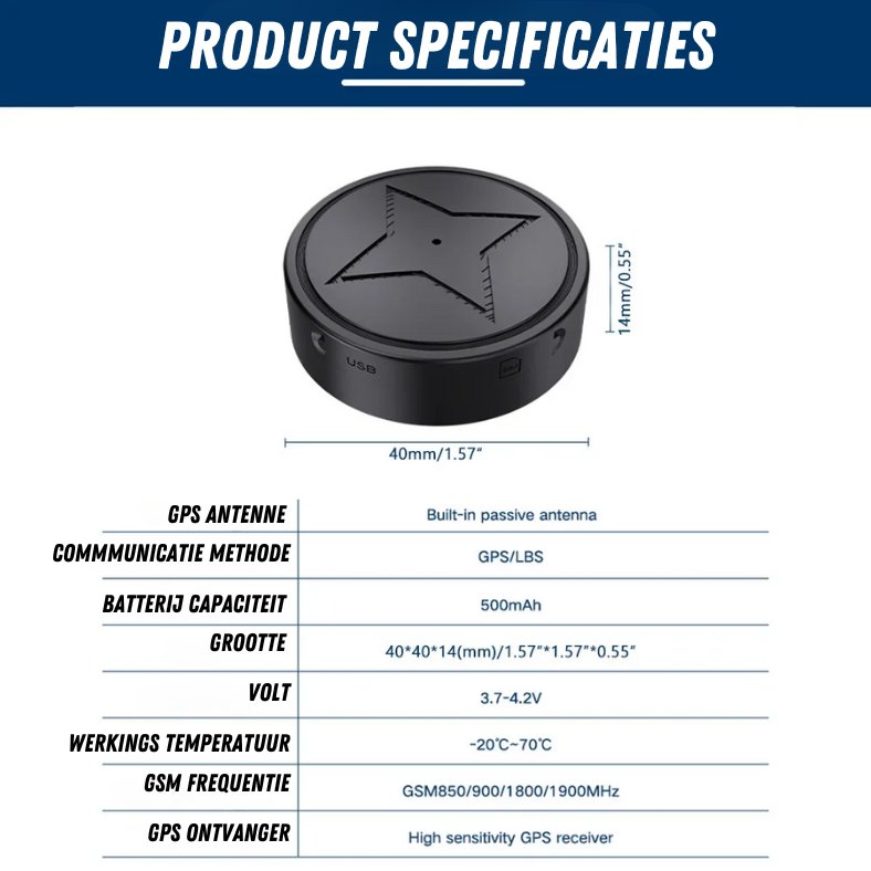 UltraTrack Sterke Magnetische GPS Tracker - Nauwkeurige Locatie-updates