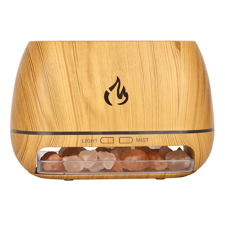 AuraGlow Himalaya Zout Diffuser - Oplaadbaar met Kleurwisselmodi - Draadloos Gebruik met Kalmerende Zoutgloed